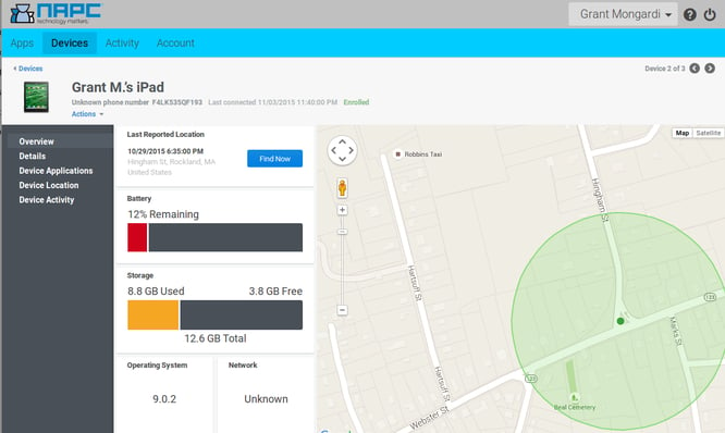 Centrify Cloud lets you find your lost device, lock it, and even wipe it!